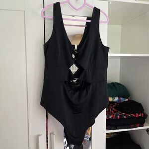 Foxblood Black One-Piece Swimsuit (2XL)